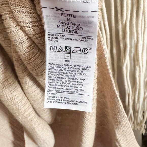 Banana Republic Tan Linen Blend Ribbed Midi Dress NWT MP - Picture 6 of 8